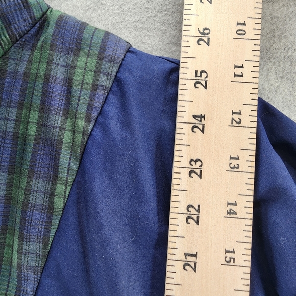 VTG ProQuip Jacket Mens Medium Blue Green Plaid Waterproof Hidden Zipper Tartan - Picture 6 of 16